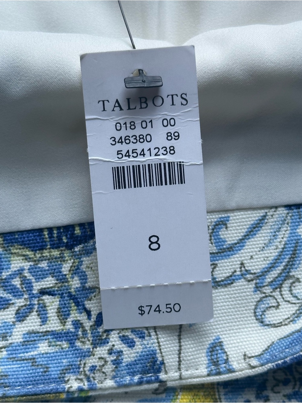 Talbots Blue, White & Green Chinoiserie Toile Skirt Cottage Coastal Size 8 - Picture 6 of 13